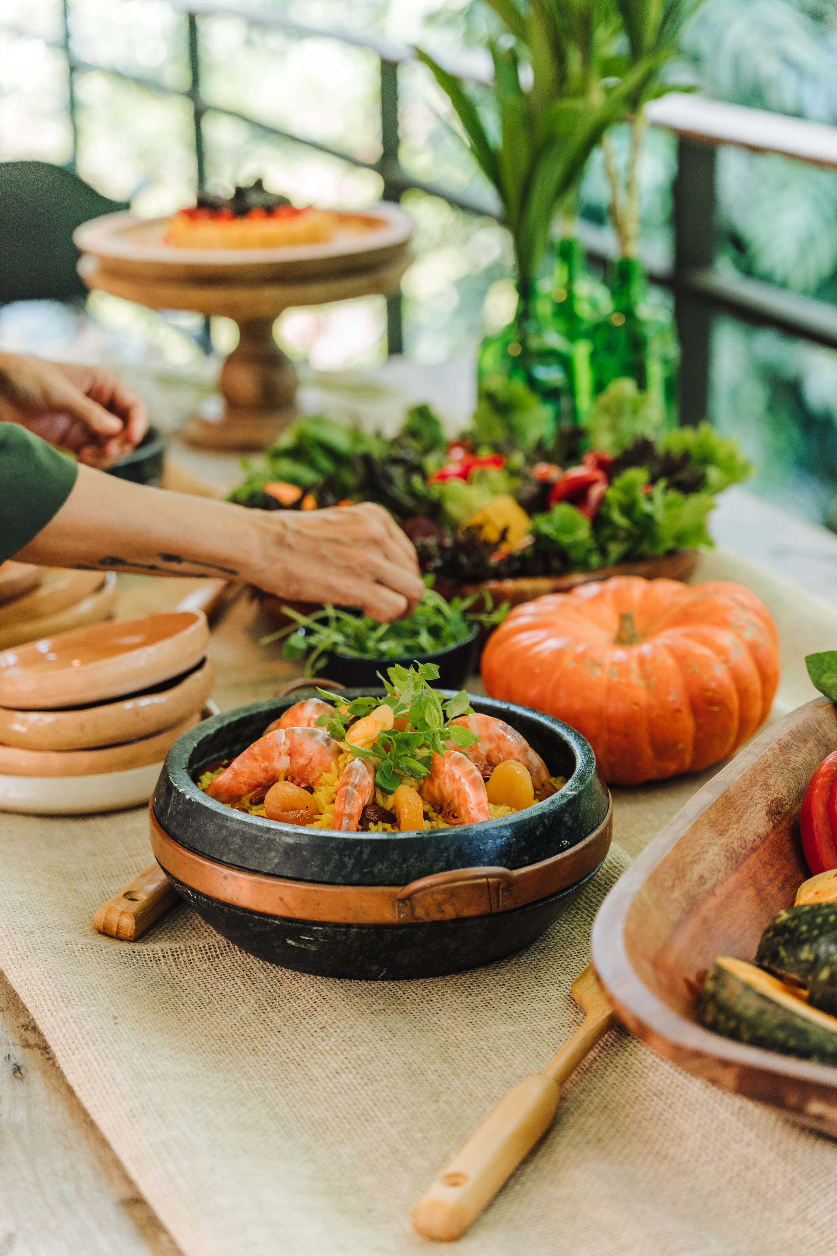 pool in green garden